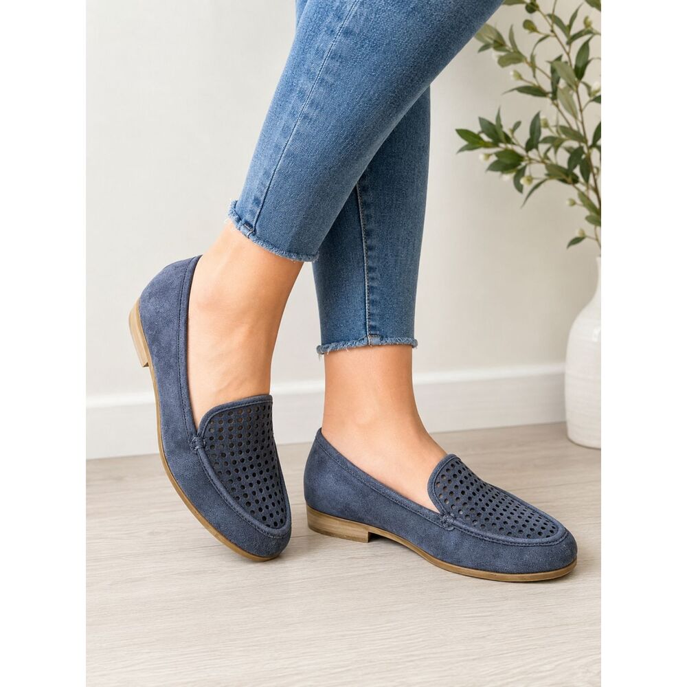 DR. SCHOLL'S Excite Chop Loafers 6.5 Women's Blue BE FREE Slip On Comfort Shoes